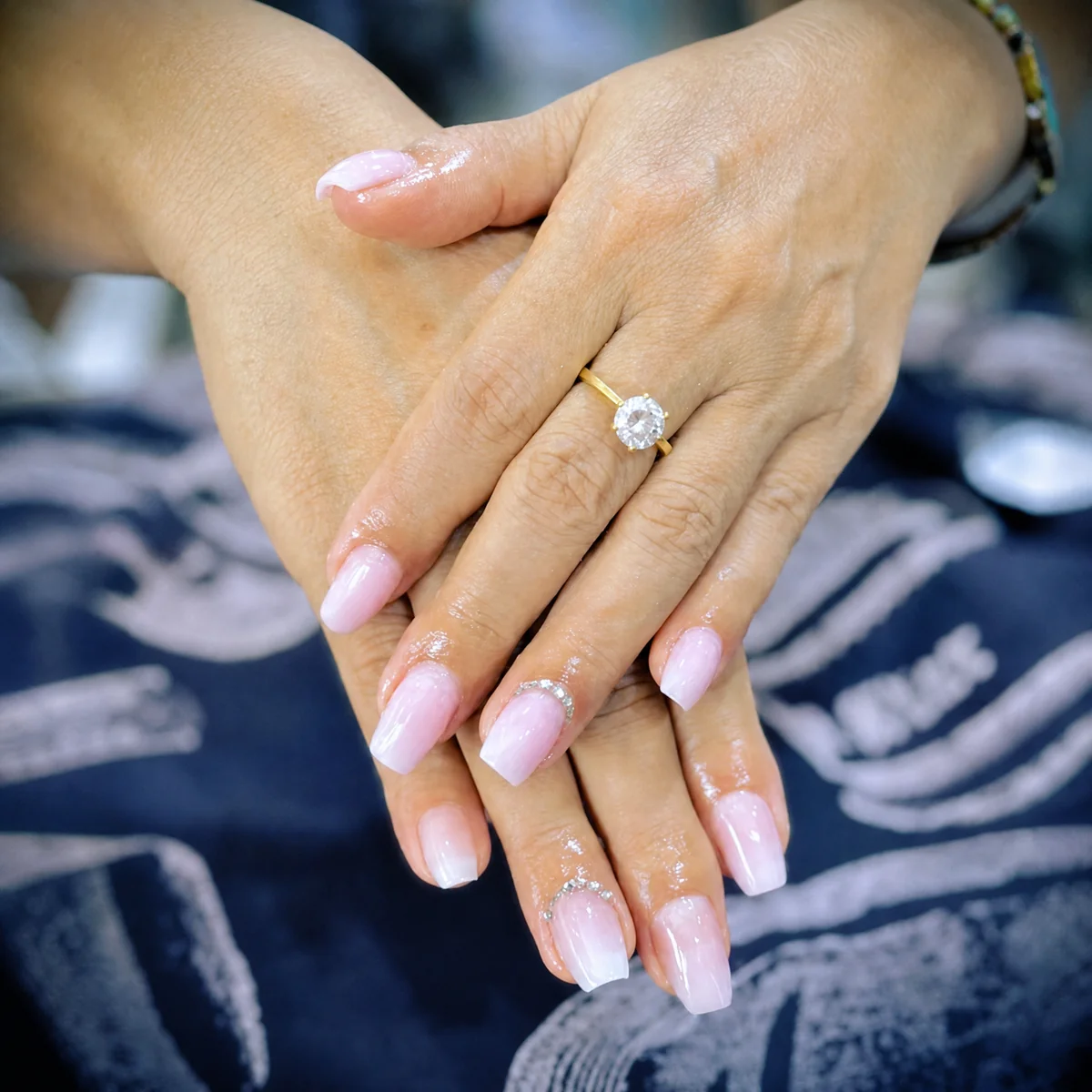 French ombré manicure created at Al Mazaya Women Salon